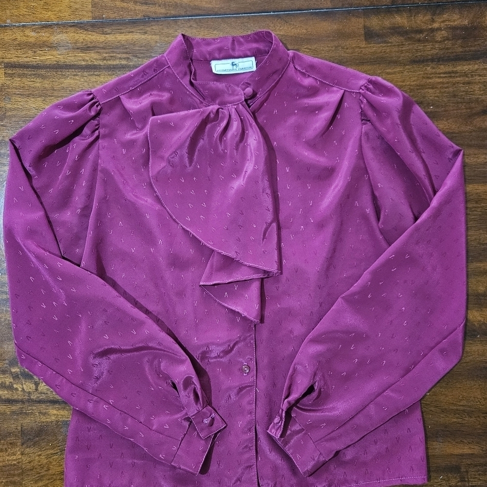 Vintage Jonathan Martin Burgandy Blouse
